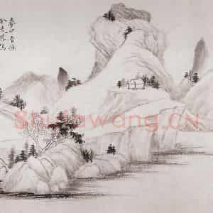 1908年 金城《仿古山水册》国画山水工笔作品图片鉴赏