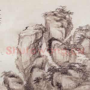 1908年 金城《仿古山水册》国画山水工笔作品图片鉴赏