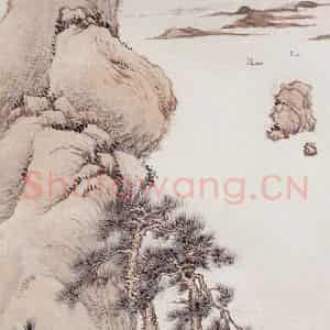 1913年 金城《双隐楼读书图》国画山水工笔作品图片鉴赏