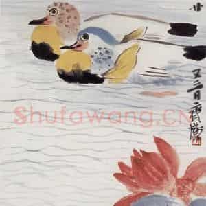 1933年 齐白石《瑞年佳期》国画花鸟写意作品图片鉴赏