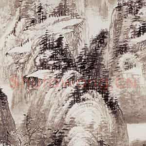 溥雪斋《山水》国画山水工笔作品图片鉴赏