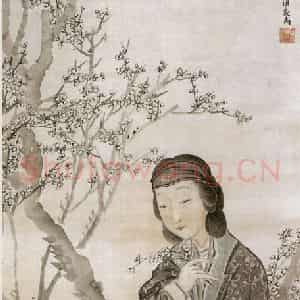 不详 任熊《仕女》国画人物画工笔作品图片鉴赏