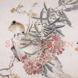 不详 任薰《花鸟》国画花鸟画作品图片鉴赏