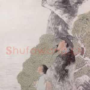 1882年 任伯年《五月披裘图》国画人物画作品图片鉴赏