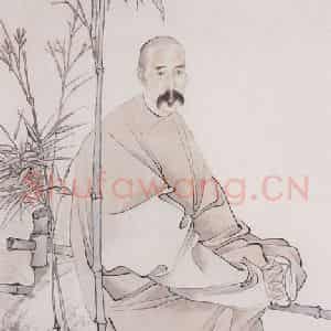 1883年 任伯年《赵啸云像》国画人物画作品图片鉴赏