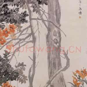 1884年 任伯年《凌霄图》国画花鸟画作品图片鉴赏