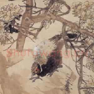 1890年 任伯年《山雉》国画花鸟画作品图片鉴赏