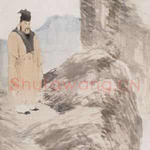 1891年 任伯年《独立苍茫》国画人物画作品图片鉴赏