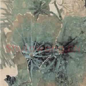 不详 任伯年《蒲塘秋艳》国画花鸟画作品图片鉴赏