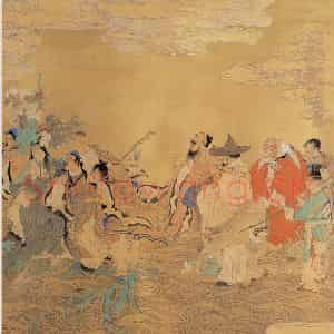 不详 任伯年《群仙祝寿图》国画人物画作品图片鉴赏