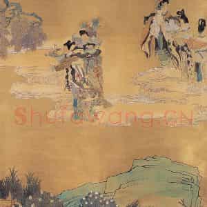 不详 任伯年《群仙祝寿图》国画人物画作品图片鉴赏