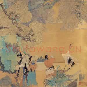 不详 任伯年《群仙祝寿图》国画人物画作品图片鉴赏