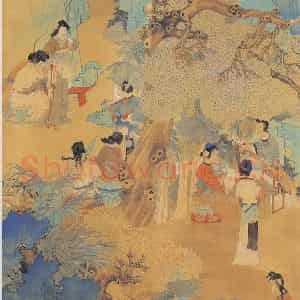 不详 任伯年《群仙祝寿图》国画人物画作品图片鉴赏