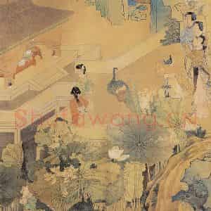 不详 任伯年《群仙祝寿图》国画人物画作品图片鉴赏