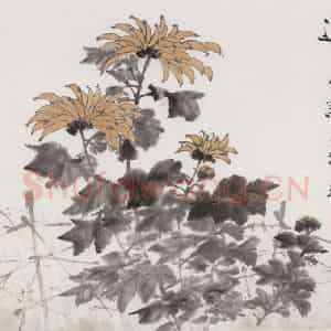 1887年 虚谷《花卉册》国画花鸟作品图片鉴赏