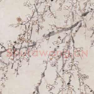 1887年 虚谷《梅花金鱼》国画花鸟作品图片鉴赏