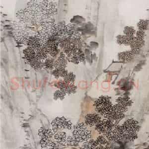 1889年 虚谷《山居图》国画山水画作品图片鉴赏