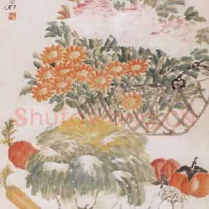不详 虚谷《六合同春》国画花鸟作品图片鉴赏