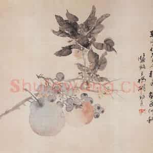 1873年 胡锡圭《蔬果》国画综合作品图片鉴赏