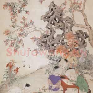 1881年 胡锡圭《婴戏图》国画人物作品图片鉴赏
