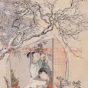 1878年 沙馥《仕女》国画人物作品图片鉴赏