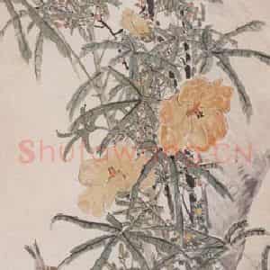 不详 沙馥《苔石千秋》国画花鸟作品图片鉴赏