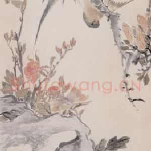 不详 沙馥《春风富贵》国画花鸟作品图片鉴赏
