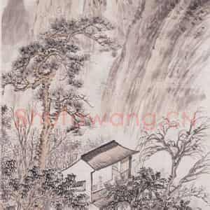 1881年 顾沄《山水》国画山水画作品图片鉴赏