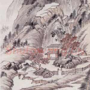 不详 顾沄《山水》国画山水画作品图片鉴赏
