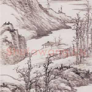 不详 顾沄《山水》国画山水画作品图片鉴赏