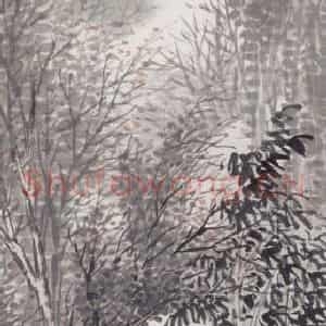 不详 任预《秋声图》国画山水画作品图片鉴赏