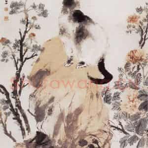 1907年 倪田《猫蝶图》国画综合作品图片鉴赏