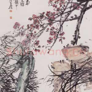 1917年 吴昌硕《四友图》国画花鸟作品图片鉴赏