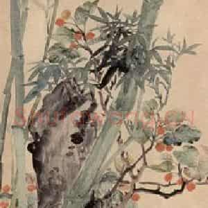 1909年 陆恢《花卉屏》国画花鸟作品图片鉴赏