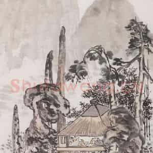 1918年 王一亭《狮子林》国画山水画作品图片鉴赏