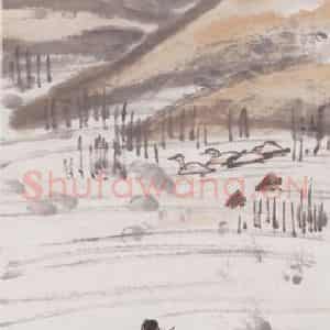 1918年 王一亭《山水四条屏》国画山水画作品图片鉴赏