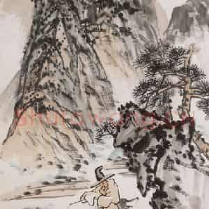 1921年 王一亭《山水》国画山水画作品图片鉴赏