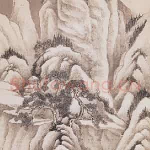 1914年 林纾《雪景山水》国画山水画作品图片鉴赏