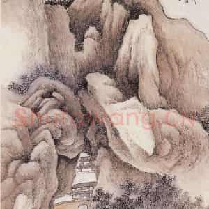 1922年 林纾《北斗洞》国画山水画作品图片鉴赏