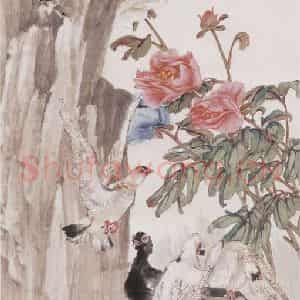 1920年 程璋《春色永留》国画花鸟作品图片鉴赏