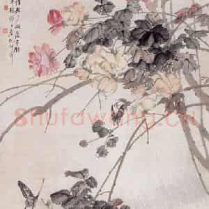 1920年 程璋《花卉》国画花鸟作品图片鉴赏