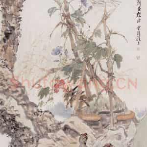 不详 程璋《绿荫庭院》国画综合作品图片鉴赏