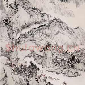 不详 陈师曾《太白诗意》国画山水画作品图片鉴赏