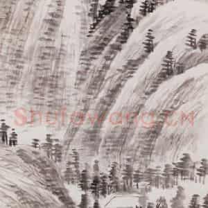 不详 陈师曾《山边一楼》国画山水画作品图片鉴赏