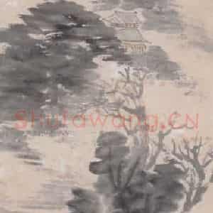 不详 胡公寿《云山烟雨》国画山水画写意作品图片鉴赏