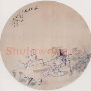 1881年 钱慧安《春江水暖》国画人物画工笔作品图片鉴赏