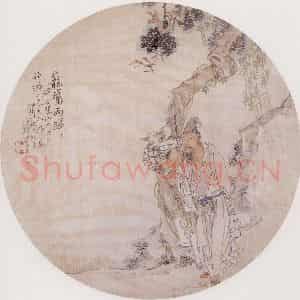 不详 钱慧安《笼鹅图》国画人物画作品图片鉴赏