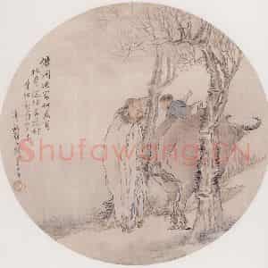 不详 钱慧安《牧童指遥图》国画人物画作品图片鉴赏