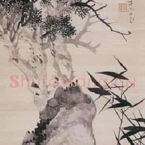 1892年 朱偁《花卉屏》国画花鸟画作品图片鉴赏