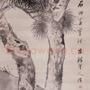 1892年 朱偁《花卉屏》国画花鸟画作品图片鉴赏